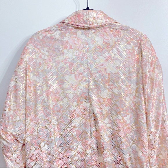 Vintage Pink & Gold Puffer Jacket Med/Lrg - Picture 10 of 11